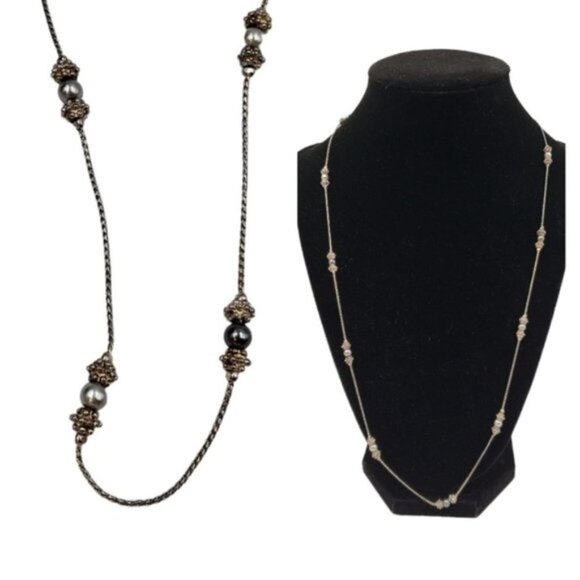 Napier Necklace Twisted Strand Faux Pearl Detail Quiet Luxury - Picture 1 of 13
